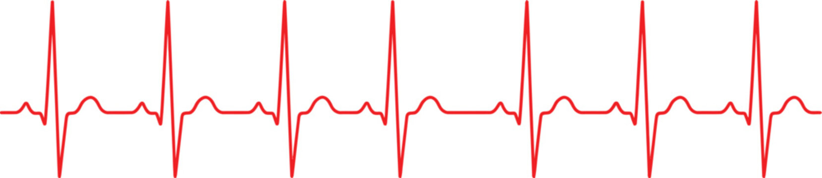 Red heart beat line showing a healthy normal human heart rate