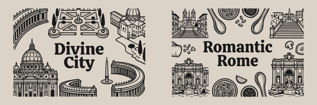 Divine City and Romantic Rome Travel Graphics