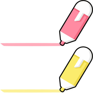 형광펜,형광,하늘,핑크,노랑,강조,표시,필기,필기구,highlighter, fluorescent, sky, pink, yellow, emphatic, indication