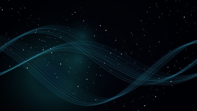 Professional Abstract Neon Geometric Wave Lines Technology with Cyan Neon Glowing Background Image 5