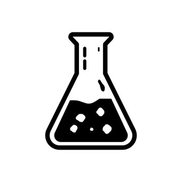 Standard laboratory Erlenmeyer flask containing scientific chemical fluids.
