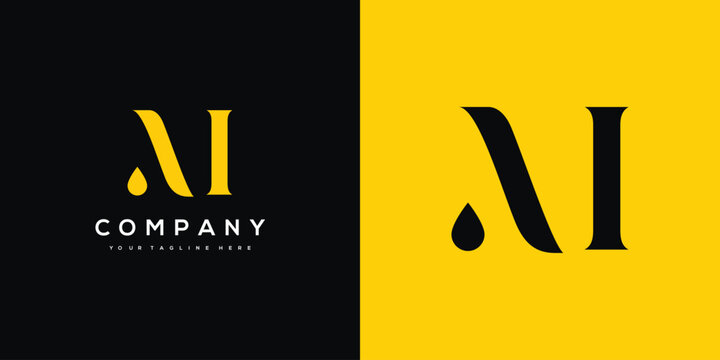 Minimal Innovative Initial M logo and A logo. Letter M AM MA  creative elegant Monogram. Premium Business M logo icon. White color on black background