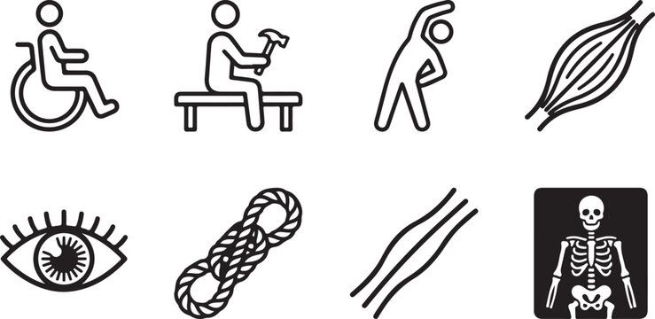 Handicap and medical accessibility icons set