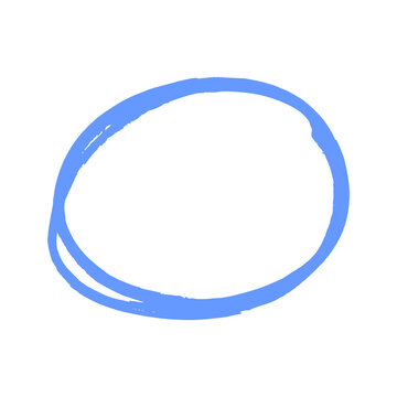 Hand drawn basic oval circle mark displaying thin sketch marker scribble highlight line for school education correction tool presentation layout design element isolated clip art.