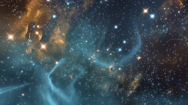 Explore the beauty of deep space in a cosmic journey through colorful nebulae and distant stars at night