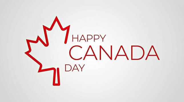 Happy canada day celebration with maple leaf design