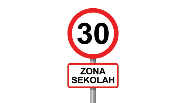 Speed Limit 30 Zone Sign