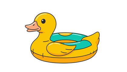 Fototapeta premium Inflatable yellow rubber duck pool toy.