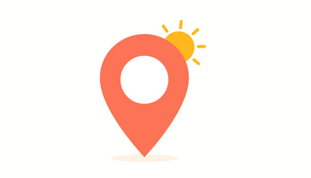Orange Map Pin Location Icon Symbol.