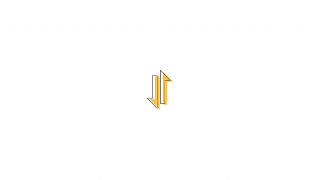 Upload download arrows neubrutalism UI element animation. Data exchange. Digital file movement. Animated flat user interface component for web and app design. Neo memphis motion graphic