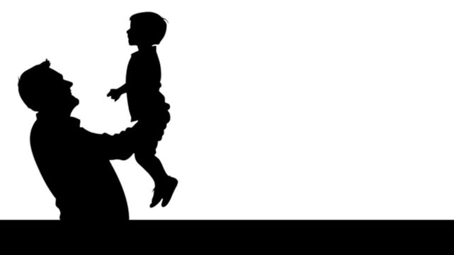 Fathers Day Joy Loving Dad Lifts Child Playful Silhouette.