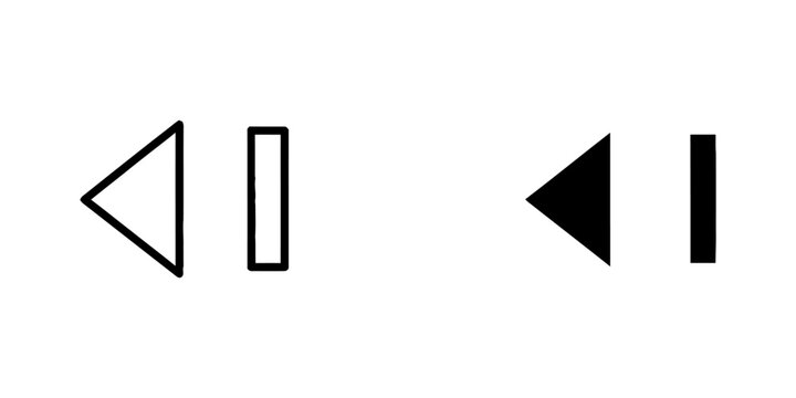 Media player backwards and pause interface navigation icons with playback contro