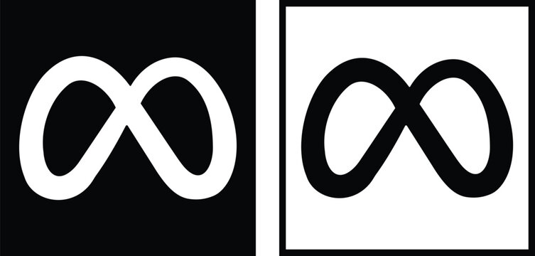 Meta logo vector icon set, collection and group of metaverse, social media, technology, virtual reality and digital platform symbols isolated modern design