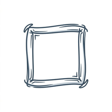 Simple Hand Drawn Square Frame Outline Illustration.