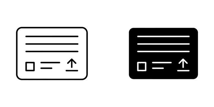 File upload and document transfer web interface icon with document, transfer