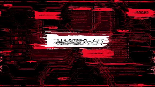 Hacked computer screen with red error alerts and glitch effects, futuristic hud interface with warning popups flashing, cyber attack or data breach concept for cybersecurity, hacker news or technology