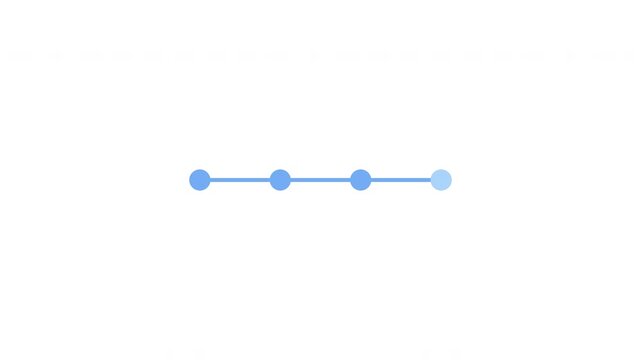 Loading bar with connected circular nodes flat UI overlay element animation. Progress tracking. Timeline steps. Dotted sequence indicator. Animated user interface component. Modern motion graphic