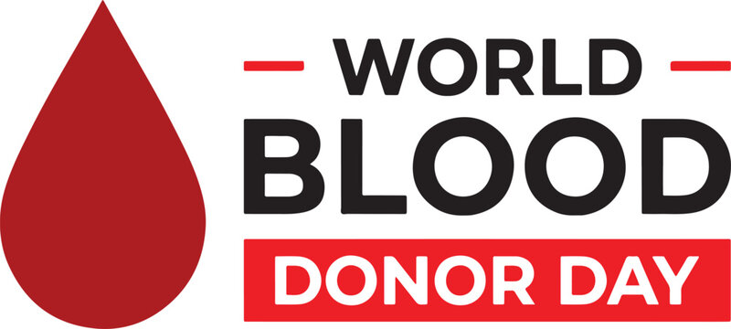 World blood donor day logo with red drop