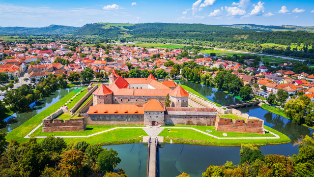 Historical Fagaras Citadel located in Transylvania region, Romania.