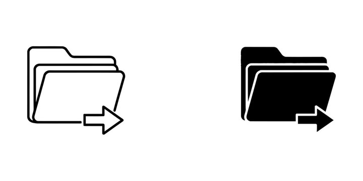 Folder move and export icon set with directory transfer interface management