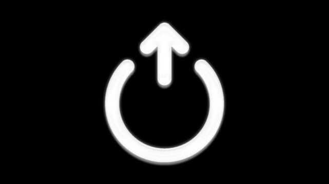 Power button Icon Animation with Alpha Background 4K
