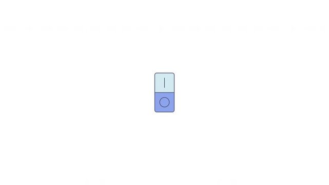 Vertical toggle switch flat UI overlay element animation. Settings adjustment. Interactive control. Animated user interface component for web and app design. Modern motion graphic on transparent