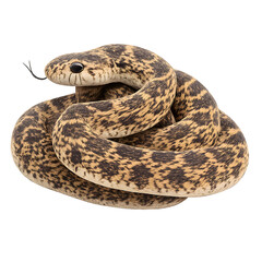 Obraz premium Coiled Snake Isolated on White Background