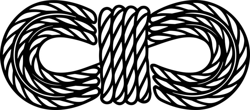 Black and white illustration of a rope.