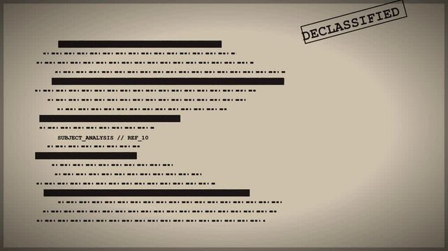 Classified Archival Document Redaction Texture Overlay