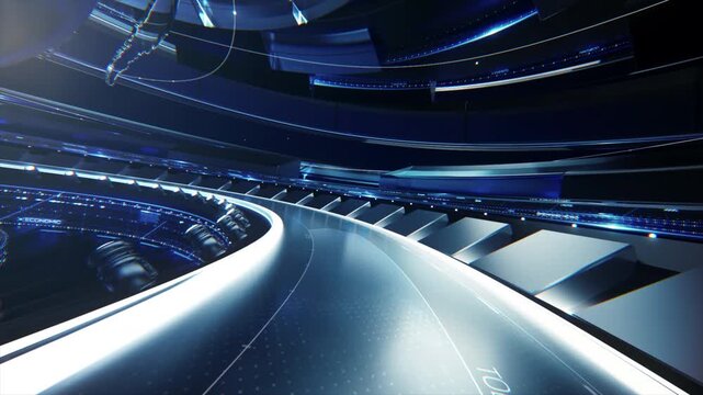 Breaking news intro broadcast background with rotating 3d earth globe