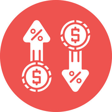 Increase and Decrease in Rate Vector Icon
