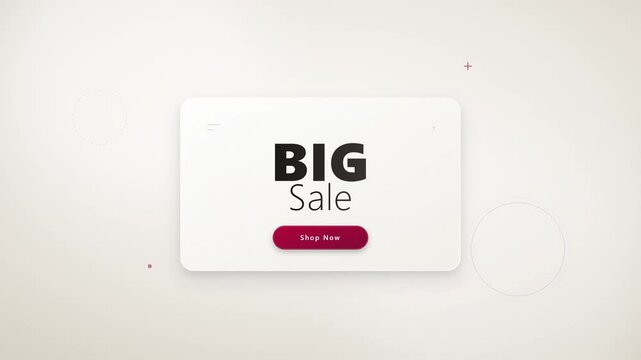 Modern big sale promotion with shop now button on light background shopping discount