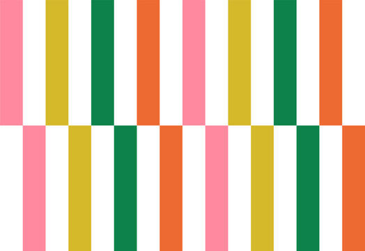 Bold stripe seamless pattern. Multicolor fancy rectangle shapes background. Vector illustration.
