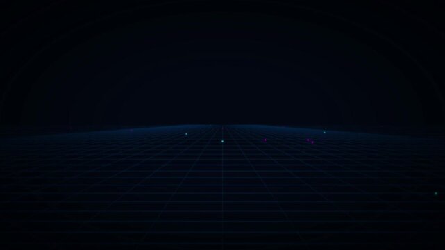 Cyberpunk Corporate 3D Perspective Neon Grid