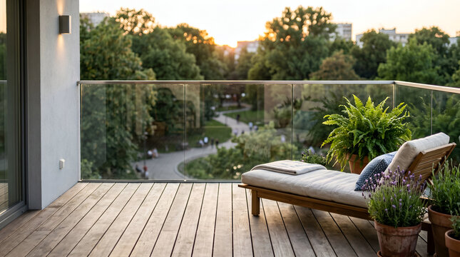 Minimalist Apartment Balcony - zoom background