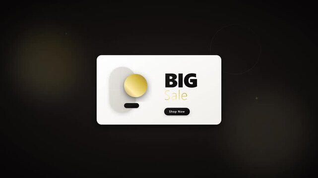 Abstract big sale with golden circle and shop now button shopping discount promotion