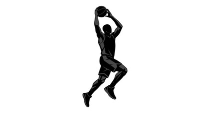 Dynamic Basketball Player Silhouette Vector Illustration © Naswi
