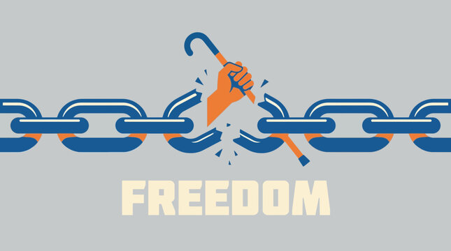 Broken Chain Symbolizing Freedom from Elder Abuse
