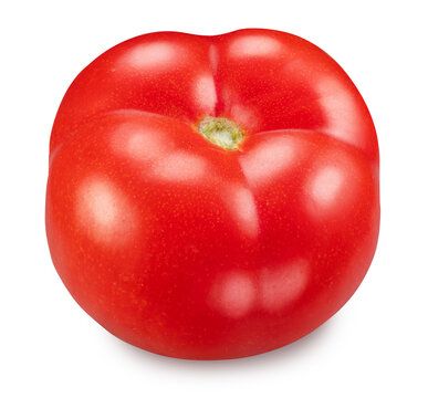 One ripe ideal tomato isolated on a white background with clipping path.