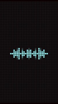 Pixel led audio equalizer seamless loop background, music visualizer bar animation, sound wave spectrum display for podcast speech sound wave display for podcast, ai assistant, vertical music channel