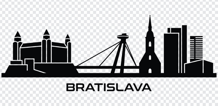 Bratislava city skyline silhouette vector illustration