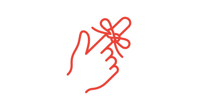 Reminder String Tied Around Finger, Memory Aid Icon, Remember Task Concept