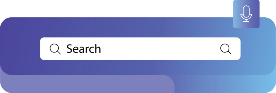 Voice Search Bar UI  Microphone Input Field Mobile App Interface Vector Illustration Blue Gradient UX Design Element Component