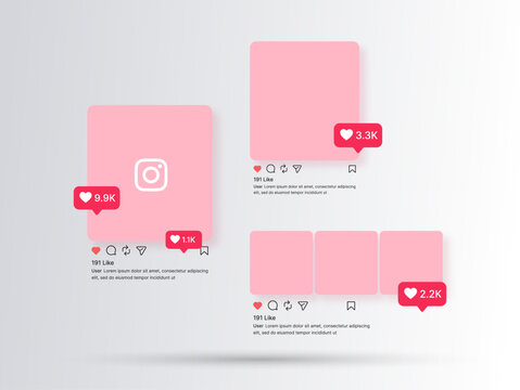 Instagram post template. Social media post. Post Instagram frame mockup. carousel post on social media mockup