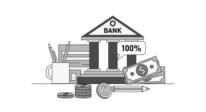 Banking and finance icon with money.