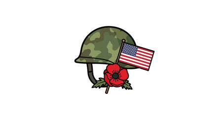 Obraz premium A solemn tribute to the bravery and sacrifice of those who serve under the Stars and Stripes.