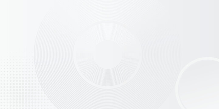 Abstract of white color circle glowing geometric lines on gray background. Creative element design in vetor illustration