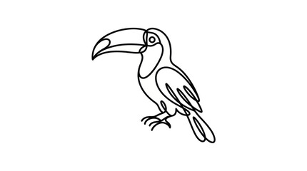 Obraz premium Minimalist Toucan Line Art - Single Line Drawing Icon