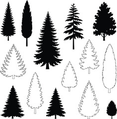 Obraz premium Timeless Evergreen Forest Silhouette Collection