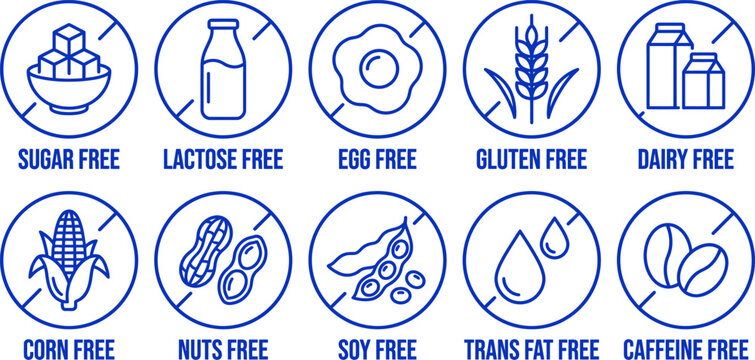 Food allergy warning labels for common dietary restrictions
